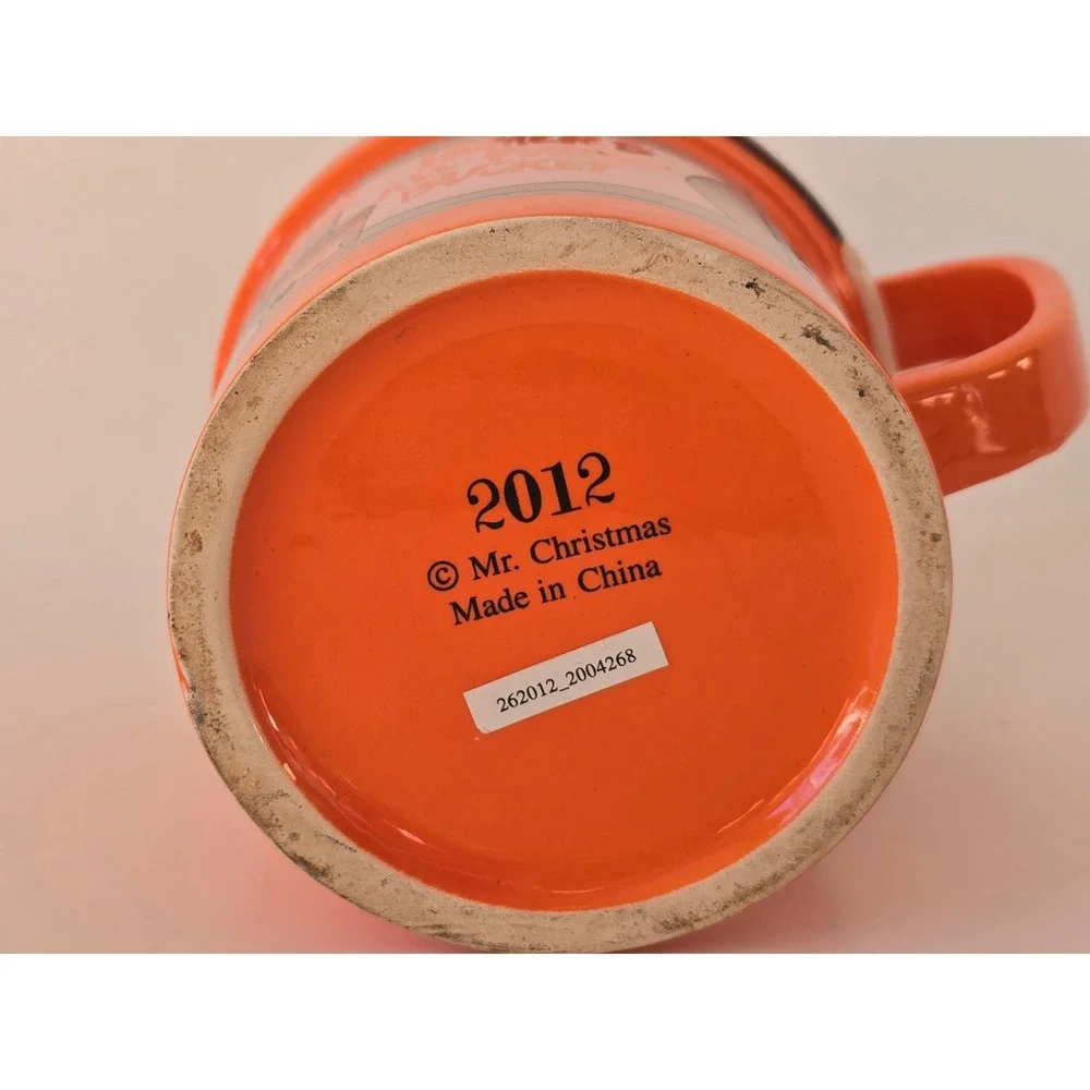 Home Depot Homers All Purpose Bucket Mug 2012 Mr Christmas Orange Ceramic Cup